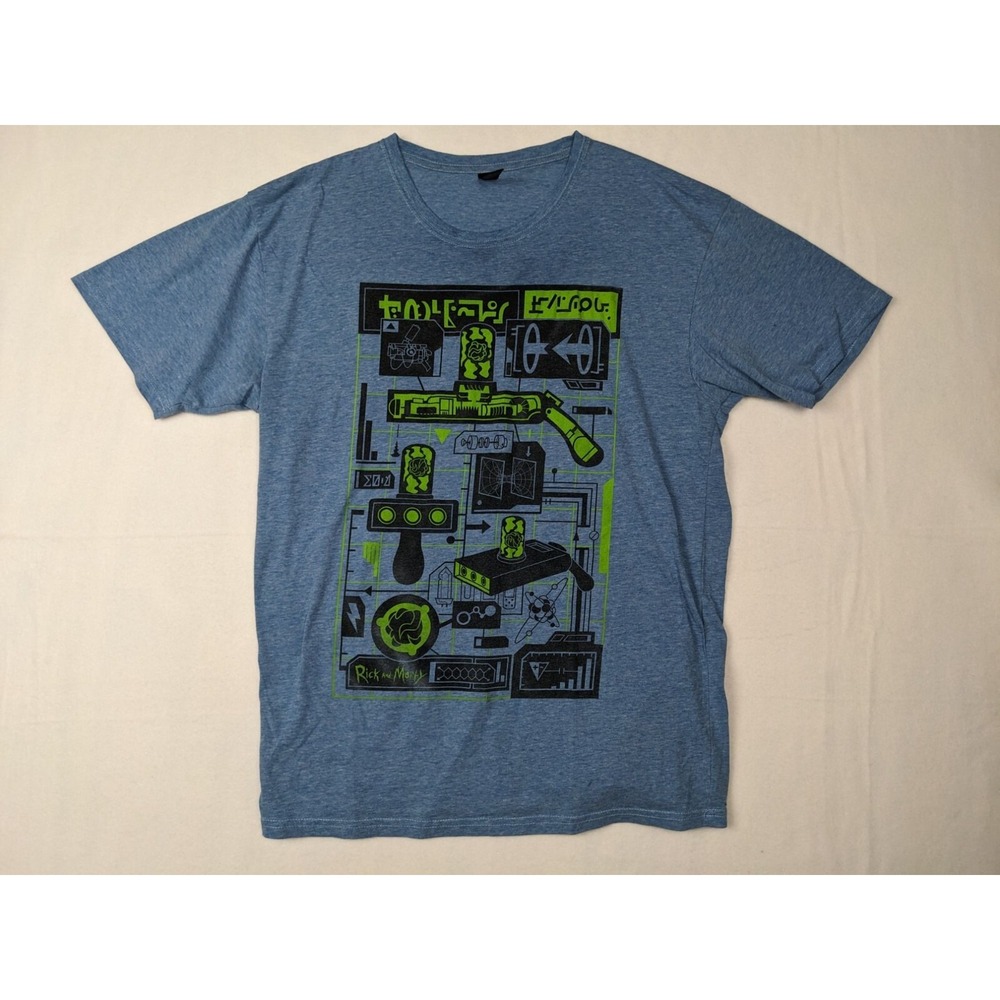 Rick Morty Lootcrate Mens Graphic T Shirt Blue Large Cotton Blend‎